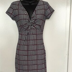 Stylish Black and White Plaid Dress